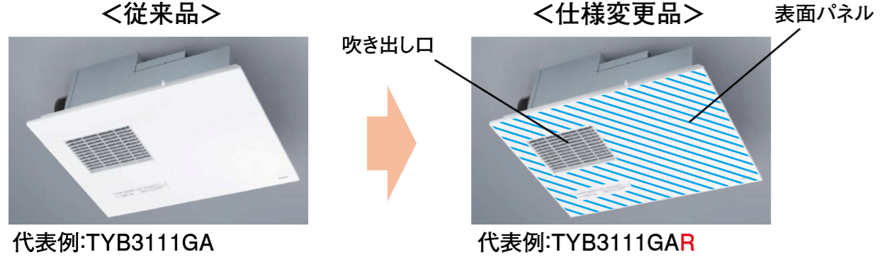 TOTO 浴室換気暖房乾燥機 三乾王 品番変更のご案内【2020年2月発売 