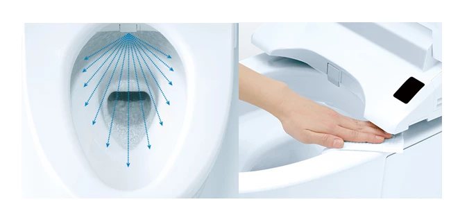 汚れが付きにくくなるプレミストとお掃除しやすいお掃除リフトのイメージ