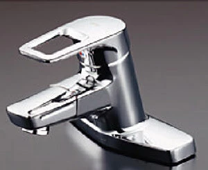 洗面所用シングルレバー混合栓(台付き2穴)