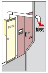 PS扉内上方排気延長設置形