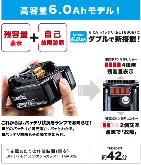 TM51DZ_高容量6.0Ahモデル！