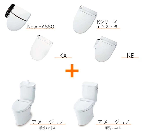 LIXIL アメージュZ便器（フチレス） New PASSO Kシリーズエクストラ KA/KBシリーズ