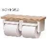 樹脂製トイレ棚付き２連ペーパーホルダーシルバー XGHA780WS (ホワイト)