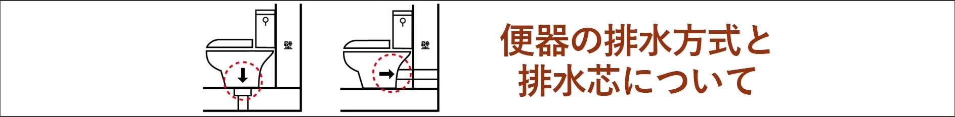 便器の排水方式と排水芯について