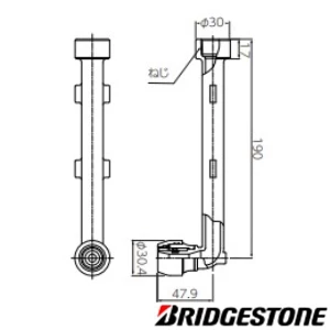 NAE13J3L190 プッシュマスター 壁貫通エルボ 座なし水栓エルボ ロングタイプ