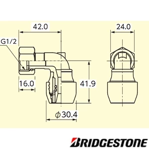 NAEU13JJ プッシュマスター 座なし水栓エルボ 平行ネジ 樹脂製