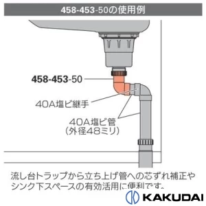 458-453-50 流し台トラップ用排水エルボセット