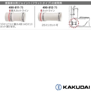 490-812-75 便器排水用ジョイント(フラットタイプ)