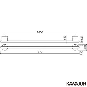 SE-351-XCL タオルレール P600