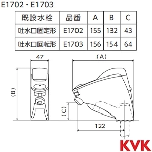 E1703 KVK センサー水栓(吐水口回転形立水栓タイプ用)