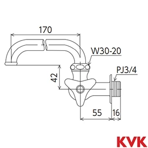 K10-20 KVK 横形自在水栓20