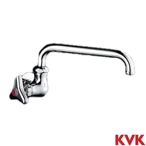 K10VL-R24 KVK 横形自在水栓 左ハンドル 240㎜パイプ付