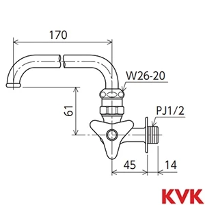 K10Y KVK 横形自在水栓