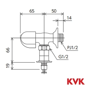 K115CP2J KVK 洗濯機用水栓 とめるゾウ付 緊急止水機能付