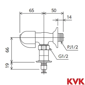 K115CPG2J KVK 洗濯機用水栓 とめるゾウ付 緊急止水機能付