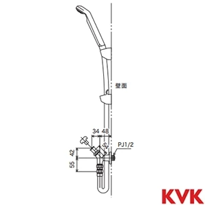 K117YFQ KVK キー式ハンドシャワー付水栓 シャワー専用