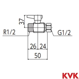 K121 KVK ボールバルブ片ナット付