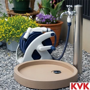 K124CSPJ KVK 屋外ホース接続ニップル付二口横水栓