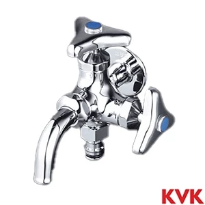 K124SPJ KVK 屋外ホース接続ニップル付二口横水栓