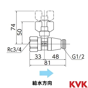 K147 KVK 逆止弁付ボールバルブ20×13 めねじ×おねじ