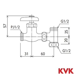 K19NU4 KVK 分岐水栓 研磨なし