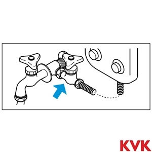 K19WU4 KVK 分岐水栓 水抜き付 ユニオンナットなし