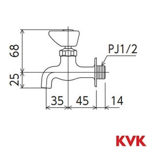 K1L KVK 青キャップ付 横水栓 樹脂ハンドル仕様