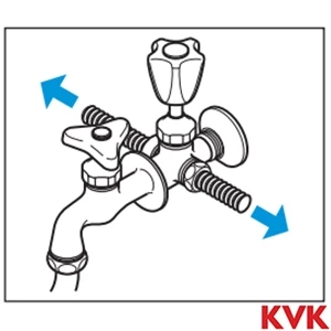 K20W KVK 三方分岐水栓 コック付