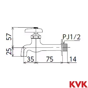 K2 KVK 胴長横水栓