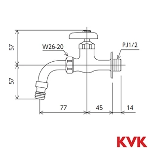 K34SPJ KVK 屋外ホース接続ノズル付給水栓