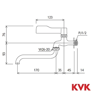 K3CLL KVK 自在水栓 抗菌ワンタッチレバー仕様