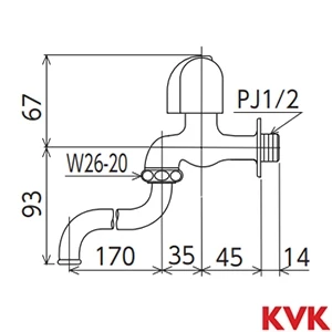 K3E KVK 自在水栓 節水チップ内蔵型