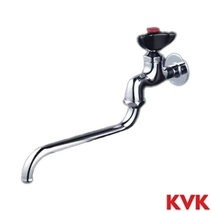 K3LR KVK 赤キャップ付 自在水栓 樹脂ハンドル仕様