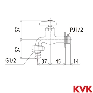 K4J KVK カップリング付横水栓