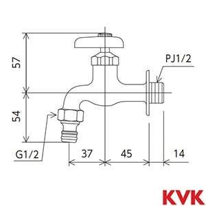 K4SPJ KVK 屋外ホース接続ニップル付横水栓
