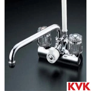 KF206 デッキ形一時止水付2ハンドルシャワー(取付ピッチ120㎜)