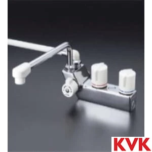 KF207RR3 デッキ形一時止水付2ハンドルシャワー300㎜パイプ付(右側シャワー)