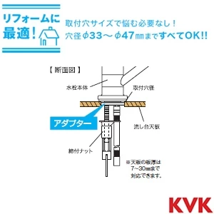 KM5011UTMECHS 取付穴兼用型 シングル混合栓 eレバー 撥水