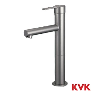 MSL190DLERG KVK シングル混合栓 ロングボディ アイアングレー