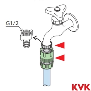 PZ814 KVK ホースジョイント ワンタッチニップルセット