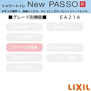 LIXIL(リクシル) CW-EA21AQC LIXIL(リクシル) シャワートイレ パッソ(New PASSO) EA21Aグレード[瞬間式][壁リモコン][フルオートリモコン式 アメージュ便器用]