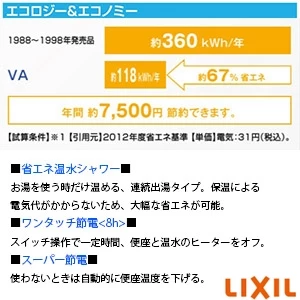 LIXIL(リクシル) CW-VA11 BKG シャワートイレVAシリーズ VA11 [瞬間式][壁リモコン]