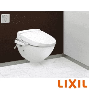 YC-P12PM BW1 はパブリックトイレ向けの壁掛便器 床上排水仕様 掃除口付きです。スタイリッシュなデザインで清掃性に優れたアクアセラミック仕様のリクシル トイレです。