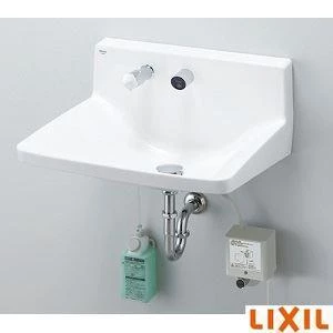 YL-A955A2E BW1 ハイバックガード洗面器 Lサイズ 自動水栓+水石けん供給栓セット
