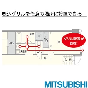 V-18ZMPC7 中間取付形ダクトファン 大風量タイプ 1～3部屋換気用