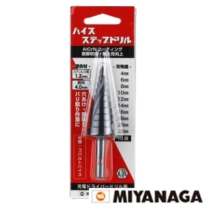HSJD422 ミヤナガ ハイスステップドリル 4mm-22mm 六角軸