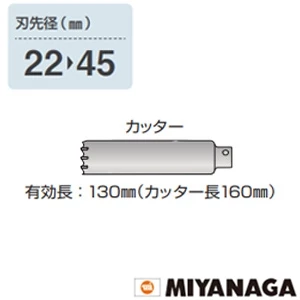 PCALC22C ミヤナガ ALCコア/ポリ カッター 22