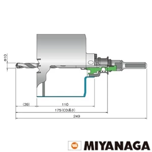 PCEW140C ミヤナガ 塩ビ管用コア/ポリ カッター 140