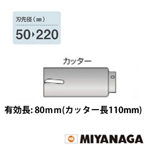 PCWS10080C ミヤナガ ウッディングコア カッター ショート 100X80