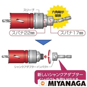 SLADPJD ミヤナガ S-LOCK シャンクアダプタ インパクト